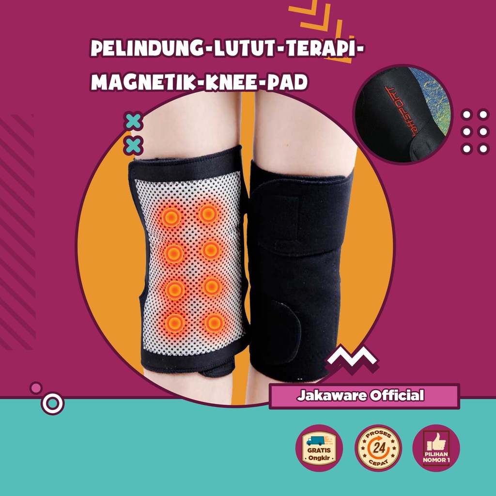 PELINDUNG LUTUT TERAPI MAGNETIK KNEE PAD SABUK DENGKUL MAGNETIC OLAHRAGA DEKKER DEKER PEMANAS MAGNET