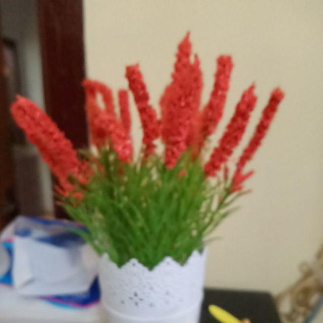 Vas Unik Bunga Plastik Tanaman Rumput Lolipop Shabbychic Untuk Hiasan Sudut Ruangan - Vb03