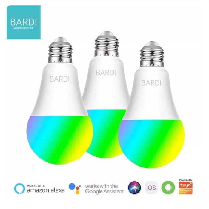 [3 PCS] BARDI Smart LED Light Bulb RGB+ WW 9W Wifi Wireless IoT Home Paket Bundle Lampu BARDI Murah