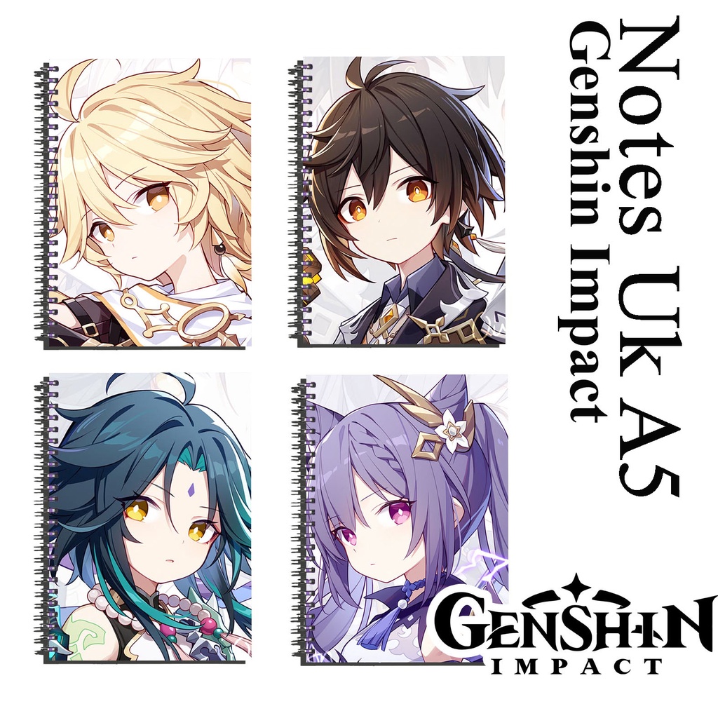 

jurnal / notes / note book / buku catatan / anime game genshin impact uk a5 (21x14,85cm) full colour murah meriah