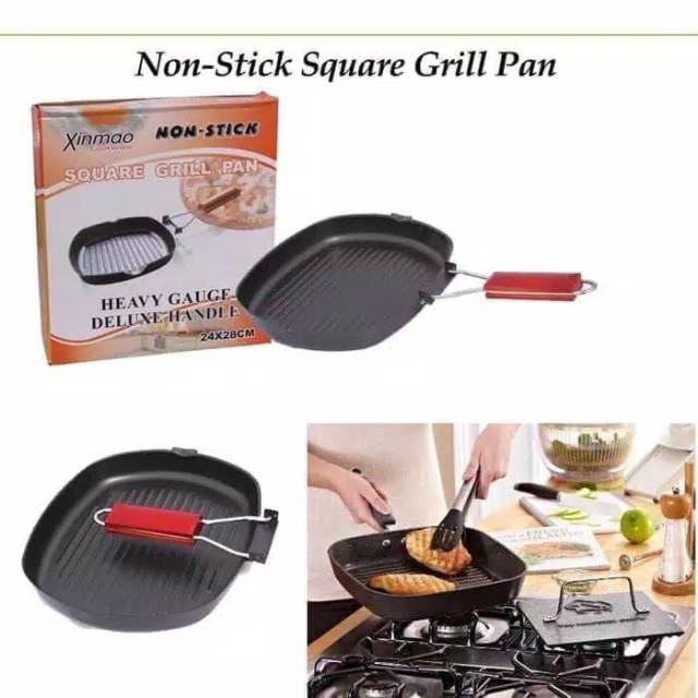 SQUARE GRILL /WAJAN PANGGANG LIPAT/WAJAN ato TEPLON LIPAT