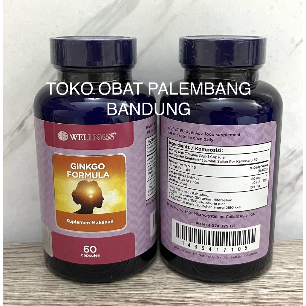 WELLNESS GINKGO FORMULA 60 KAPSUL GINGKO FORMULA WELLNESS GINKGO BILOBA