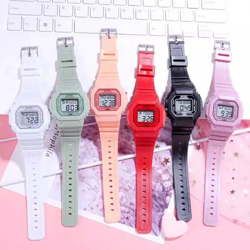 Jam Tangan Wanita Korea Fashion LNR-1175 Strap Rubber Digital