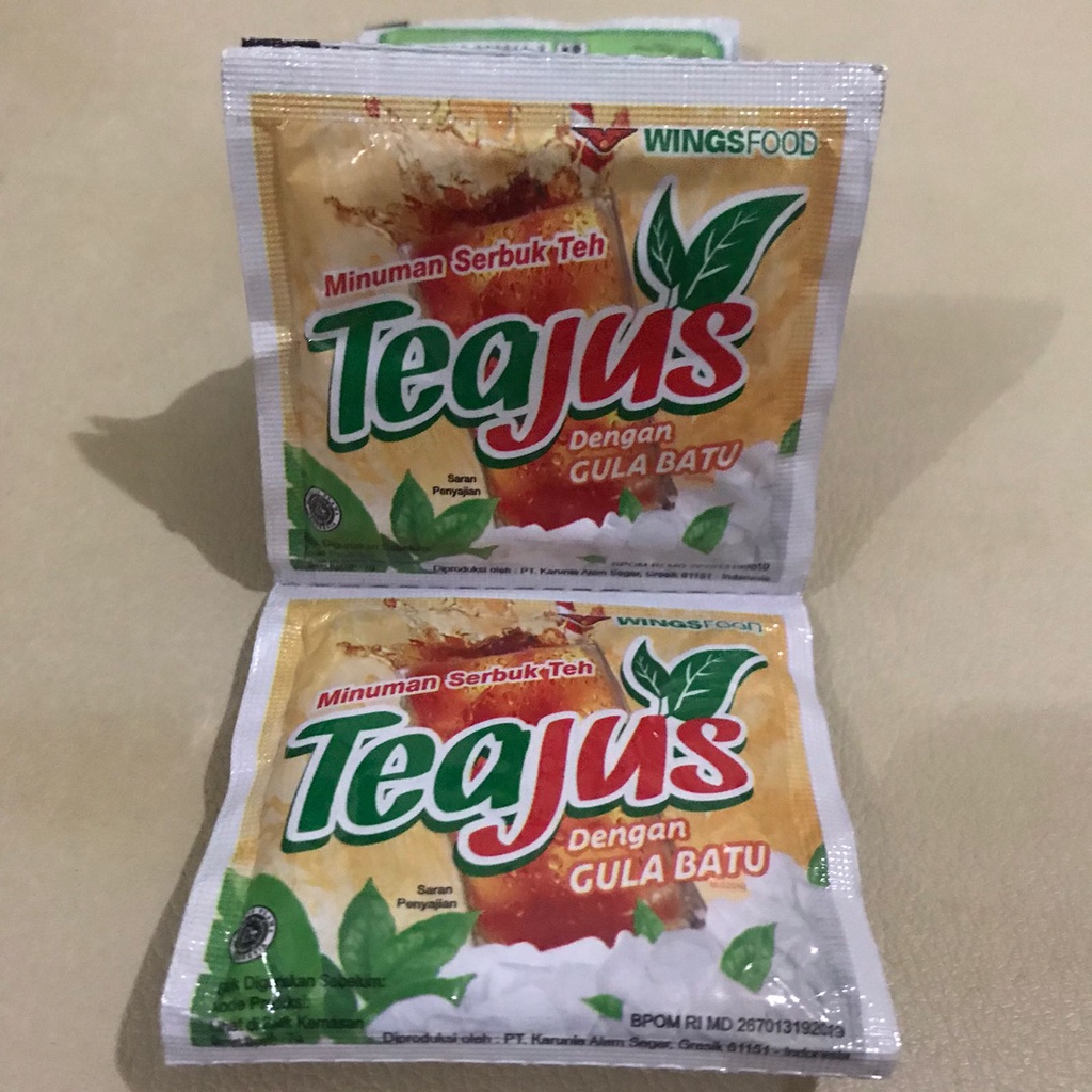 

1 RENTENG 1 RENCENG TEA JUS GULA BATU APEL MADU LEMON ISI 10 PCS