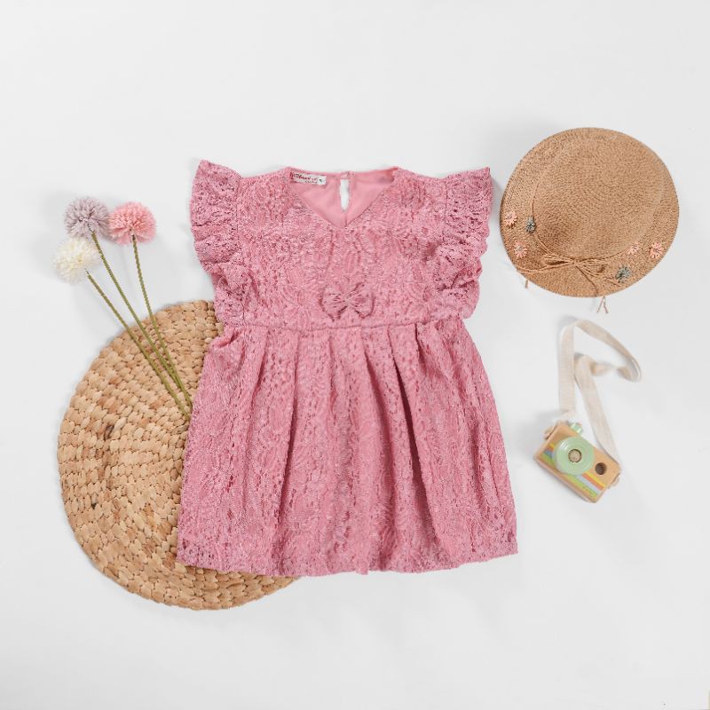 DRESS BRUKAT BABY AINA / DRESS LUCU ANAK BABY ALUNA / DRESS CANTIK MODERN / DRESS ANAK TERMURAH