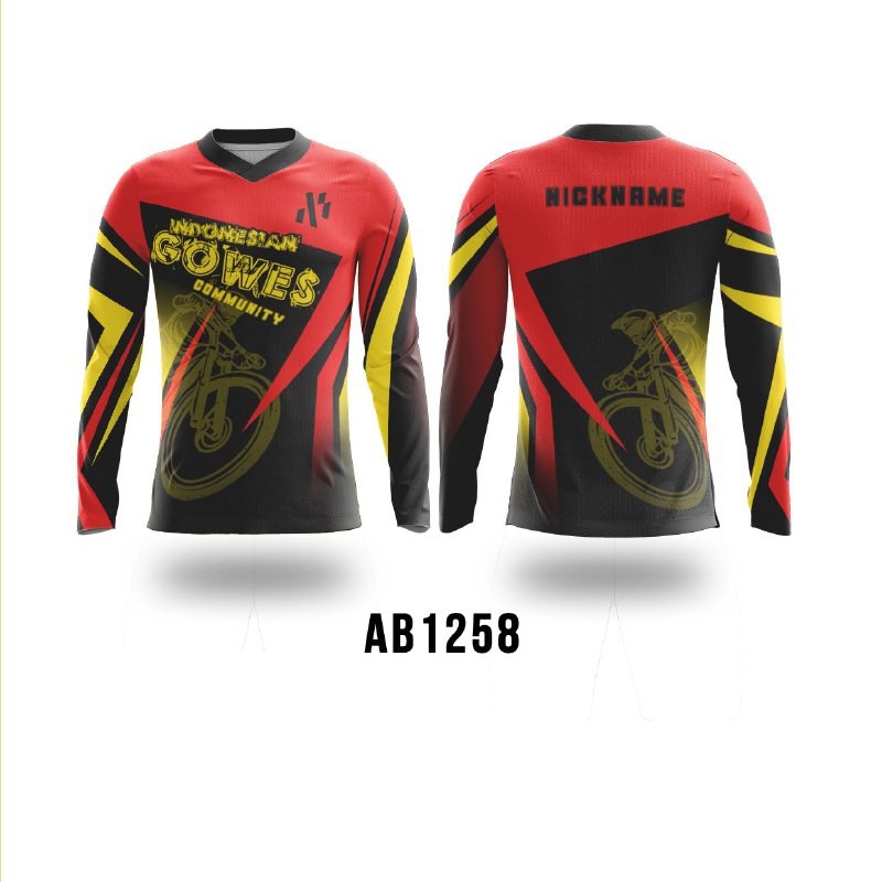 Kaos Jersey Sepeda Mtb Free Nickname Dan Logo Lengan Panjang Shopee Indonesia