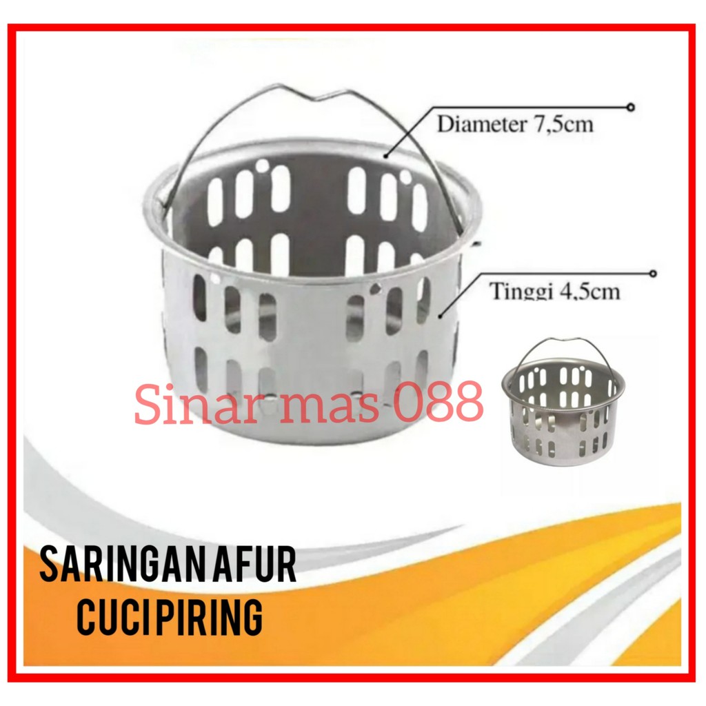 KERANJANG AFUR BESAR STAINLESS - SARINGAN AFUR - SARINGAN BAK CUCI PIRING