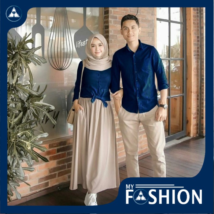 Set Baju Pakaian Kopel Muslim Lebaran Gamis Couple Terbaru 2022 Gamis Couple kasih Pasangan Remaja Modis Kekinian Modern Terbaru 2022 Couple lebaran Suami Istri Cp