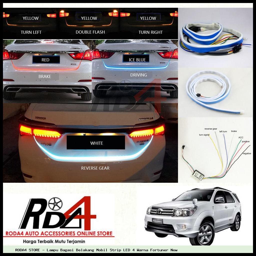 Lampu Bagasi Belakang Mobil Strip LED 4 Warna Fortuner New