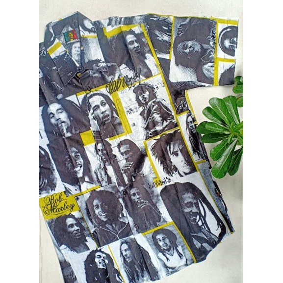 KEMEJA Bob Marley rasta reggae baju pantai