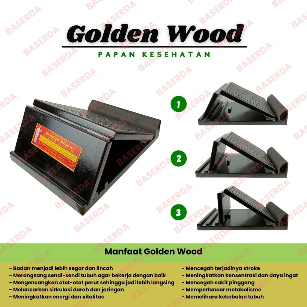 papan miring kesehatan tulang belakang golden wood - alkes murah sby