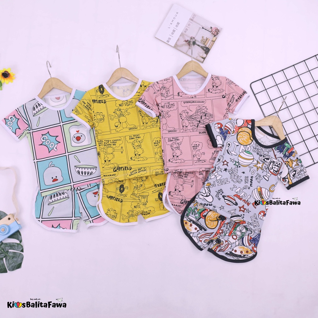 [MOTIF] Set Chuba Chups Bayi 3-18 Bulan / Setelan Baby Perempuan PREMIUM Baju Tidur Pendek Adem List