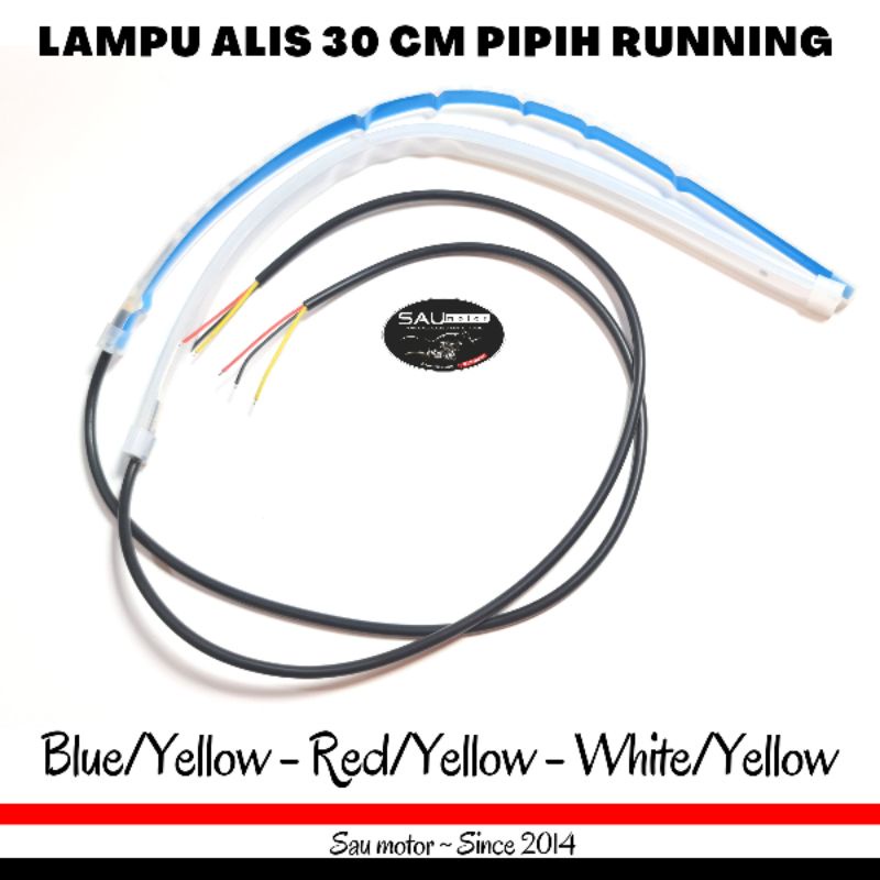 Saumotor Lampu Alis 30 Cm Runing Alis Pipih Running Led 30Cm Alis Drl Sen Runing Sepasang