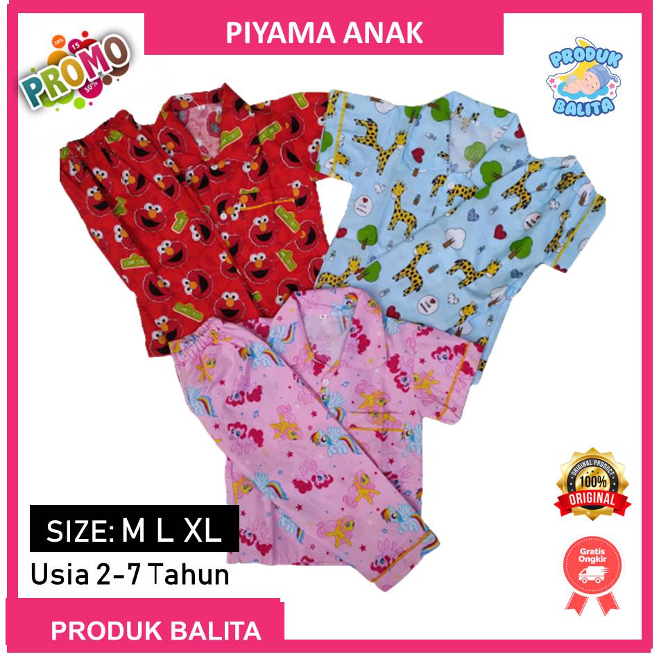 Piyama Anak Laki-laki Perempuan Murah  Set Baju Tidur Terlaris Part 2