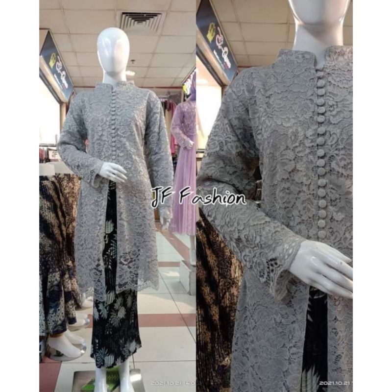 Realpict setelan kebaya kancing depan//kebaya ibu besan//kebaya tunik kancing depan