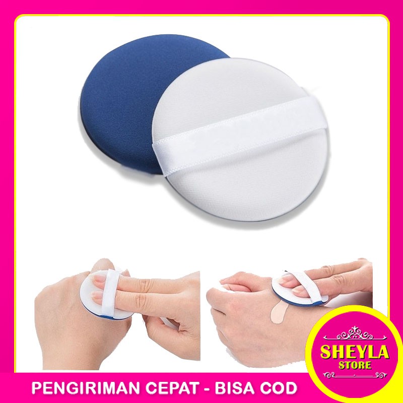 Spons Bedak Bulat Lembut / Sponge Make Up Bulat Dengan Tali Flop / Spons Kosmetik / TV-29