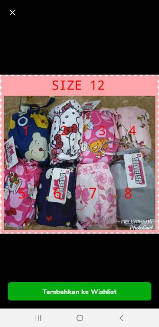 Mukena anak Sisterkids size 8 10 12