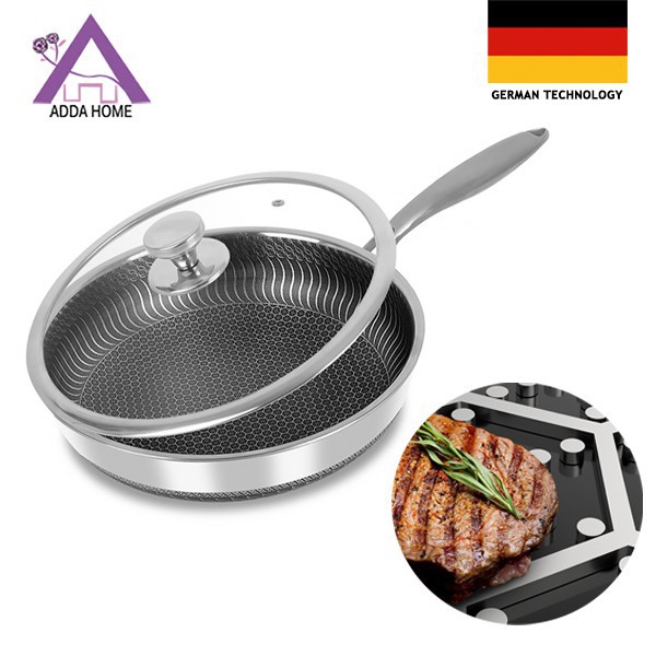 Adda Home - Wajan Penggorengan Anti Lengket Frying Pan 304 Stainless Steel Anti Gores Premium