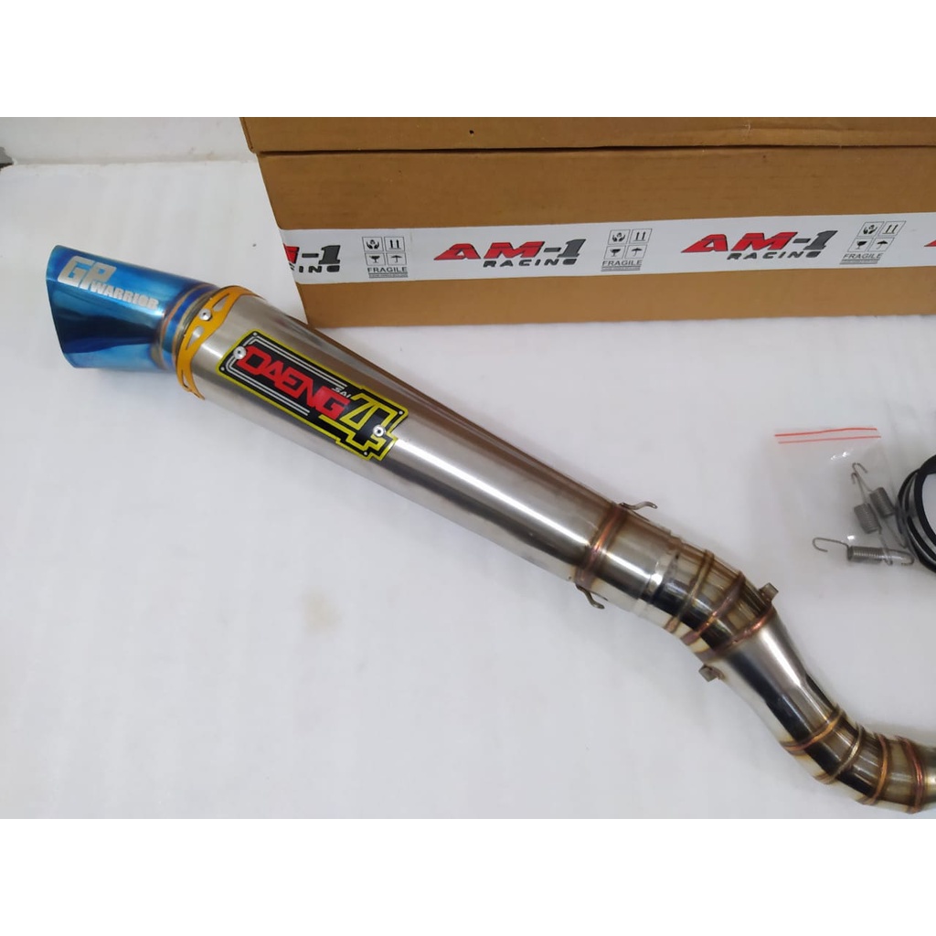 Knalpot Daengsai4 Daeng GP Warrior Fullset Pnp Supra X 110 125 Helm in Astrea Grand C70 Blade Karism