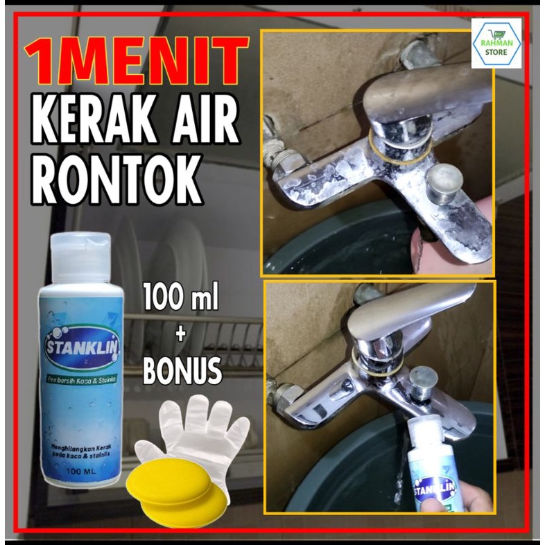 OBAT CAIRAN PEMBERSIH PENGHILANG KERAK NODA AIR JAMUR KACA WATERSPOT AQUARIUM AKUARIUM KERAN KRAN STAINLIS STAINLESS JENDELA CERMIN KAMAR MANDI DAPUR KITCHEN AMPUH STANKLIN 02