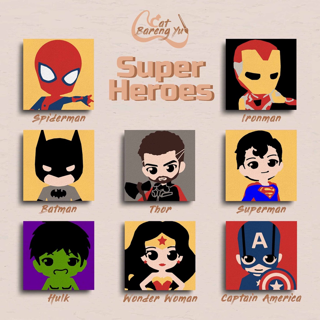 

Paint By Numbers Kit For Kids( Anak anak )- Seri SuperHeroes Marvel DC ( Spiderman | Ironman | Batman | Hulk | Thor | Wonder Woman | Superman | Captain America )