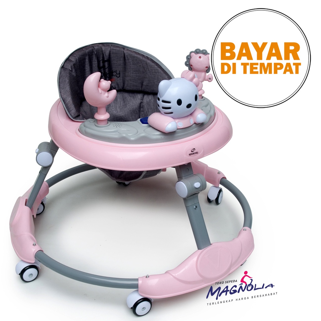 Baby Walker Wolker Spacebaby Roda Dorongan Bayi Belajar Jalan Anak Kereta Apolo Bayi Belajar Jalan