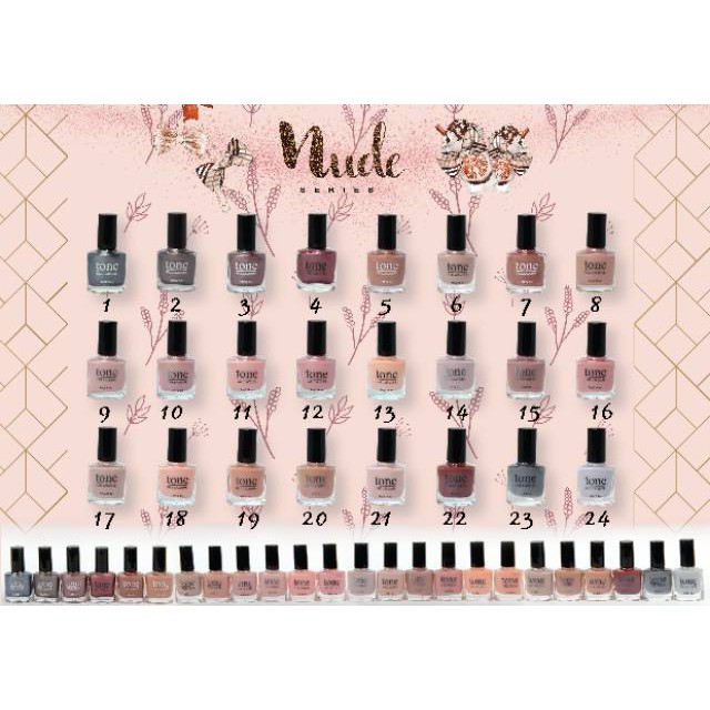 Kutek TONE Nail Polish Nude Series BPOM Berbagai Warna