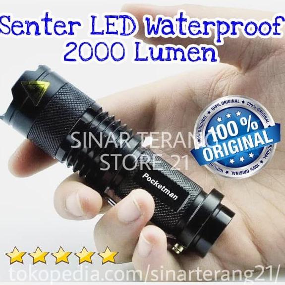 *#*#*#*#] AGA88 Senter Mini Pocketman LED CREE Waterproof Swat Police TaffLED