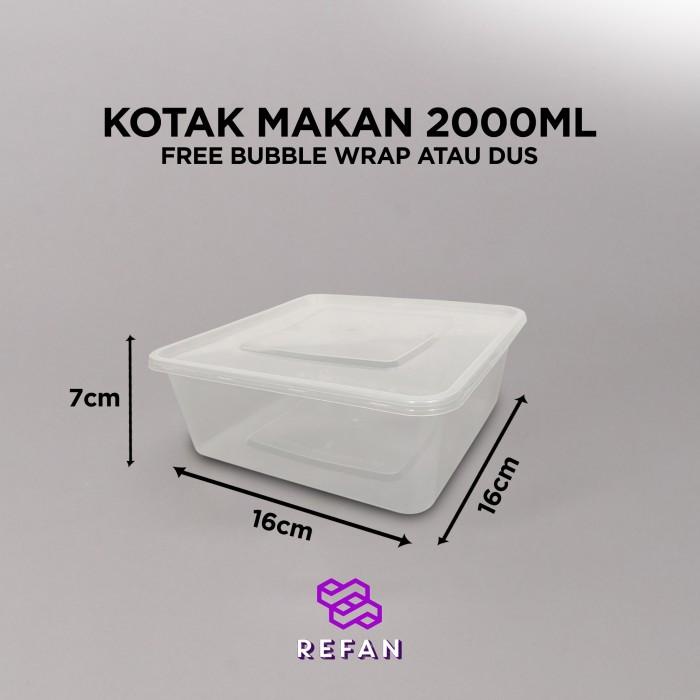 THINWALL 2000 ML SQUARE / FOOD CONTAINER PLASTIK