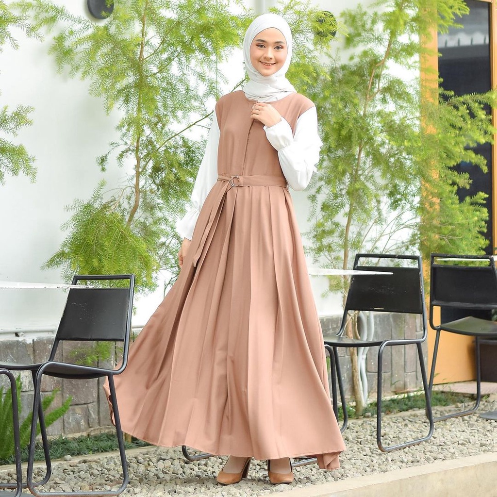 GAMIS  HAIFFA DAIFFA original annasya  ITYCREPE Outfit Muslim kuliah Hangout Terbaru CASUAL kerja trendy pastel