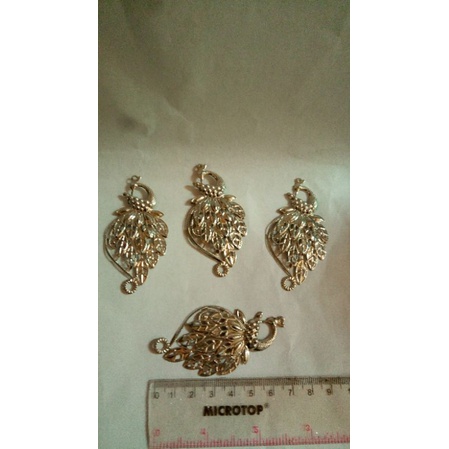 lempengan burung merak silver 10.000/10 pcs