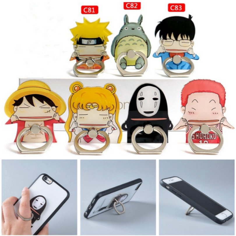 Ring Holder Metal Material Naruto Detective Conan Anime Motif For Mobile