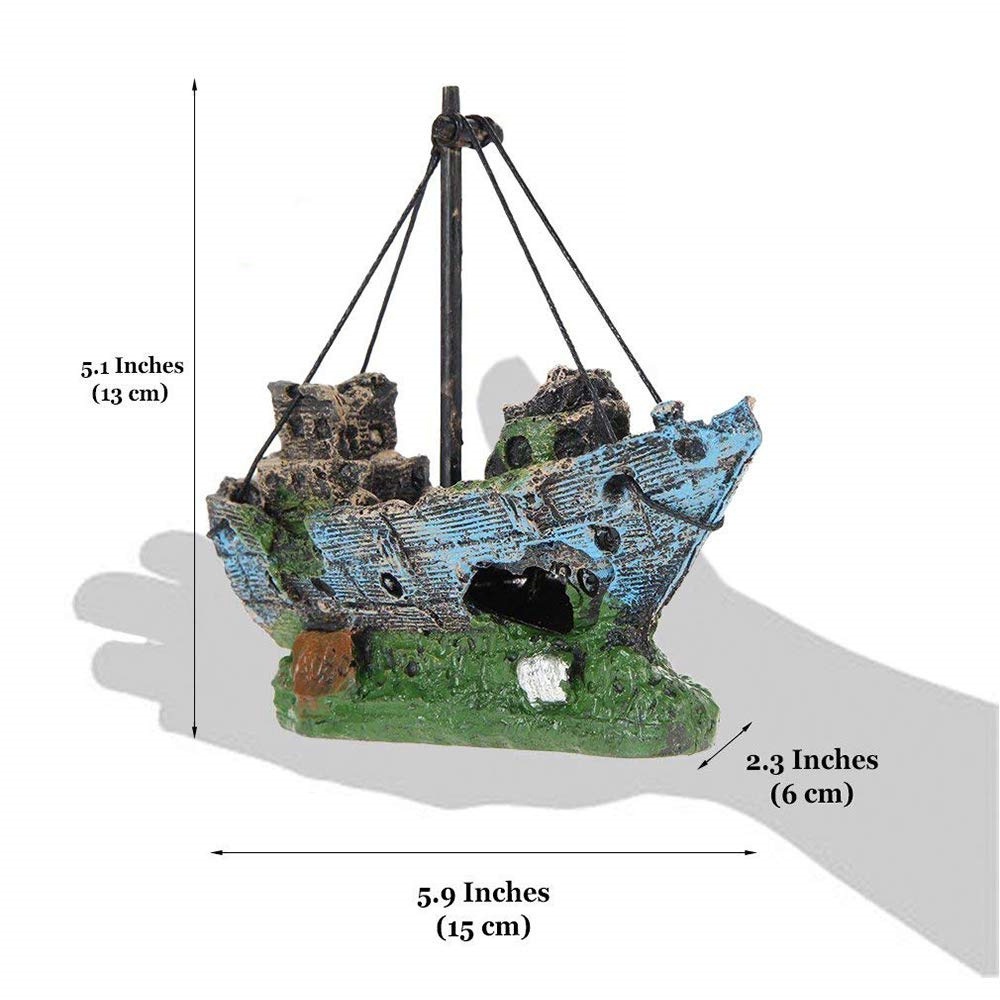 Kapal Karam A Ornamen Hiasan Akuarium Dekorasi Resin