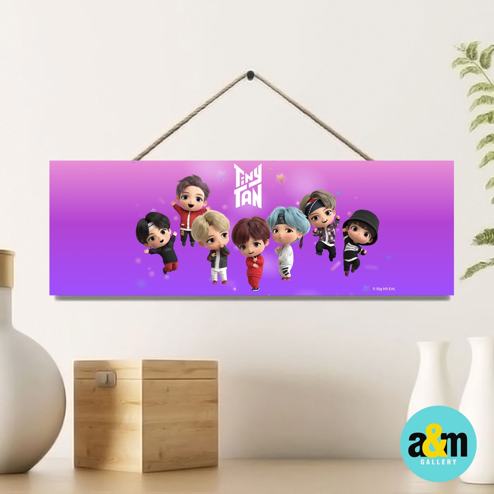 Poster Kayu TINYTAN BTS Ukuran 10 x 30 cm I Hiasan Dinding Dekorasi Kamar I Poster Kayu K-POP Dekorasi Kamar - A&amp;M