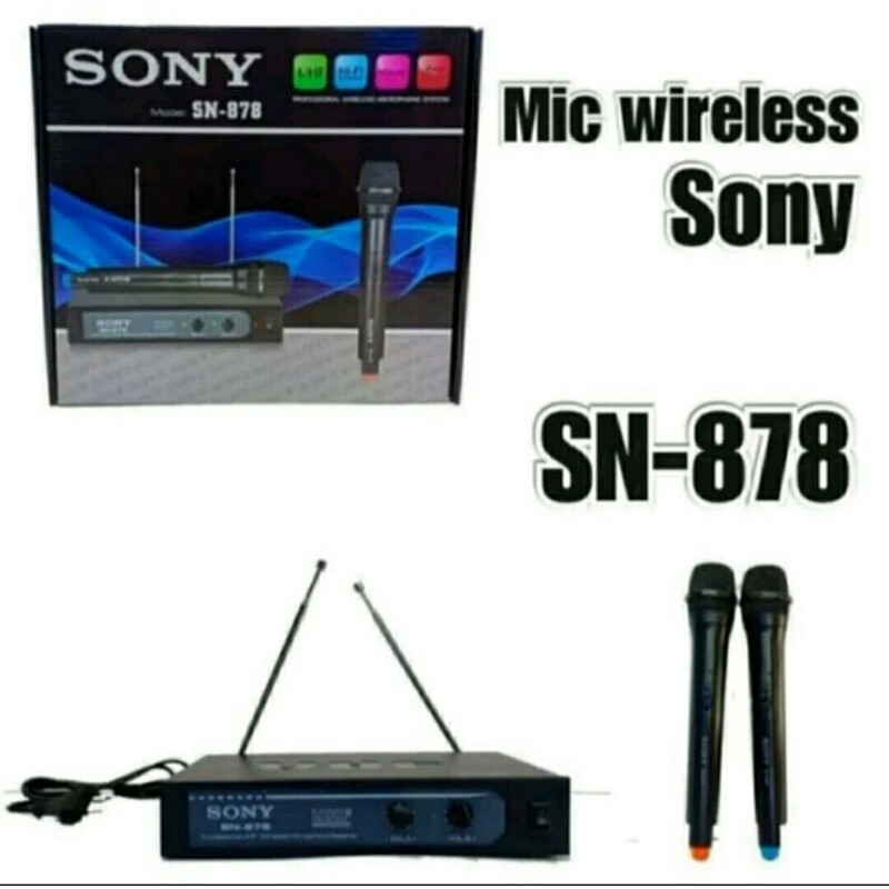 Mic Wireless Sony SN-878 -- 2buah Mic Pegang