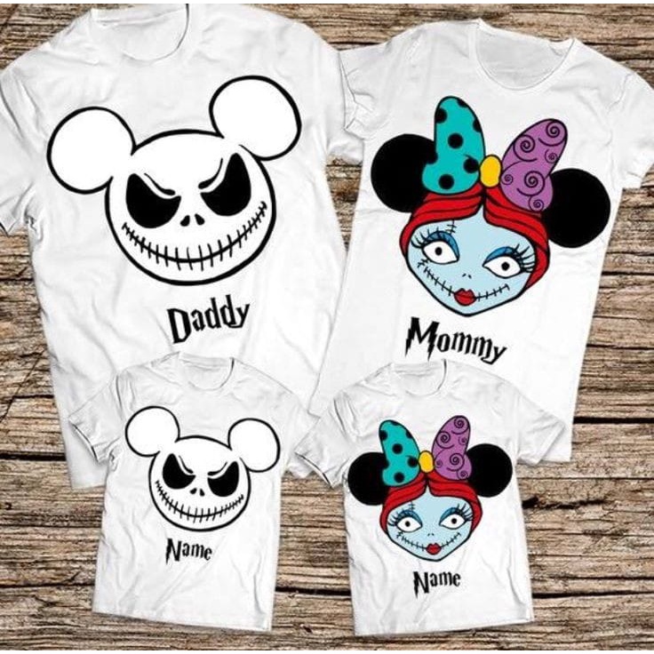 MYSTIQUE.ID-BAJU KAOS FAMILY SCARY FACE T-SHIRT LUCU DAN AESTHETIC