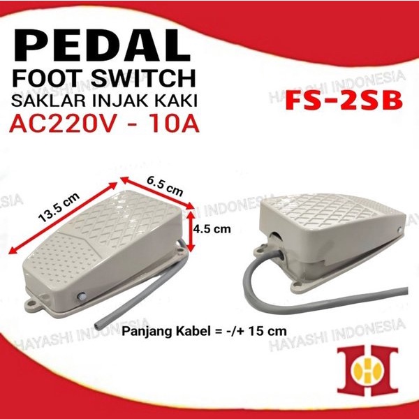 Foot Switch Saklar Injak Kaki Kaki AC 220V 10A 1No 1Nc Push On Off