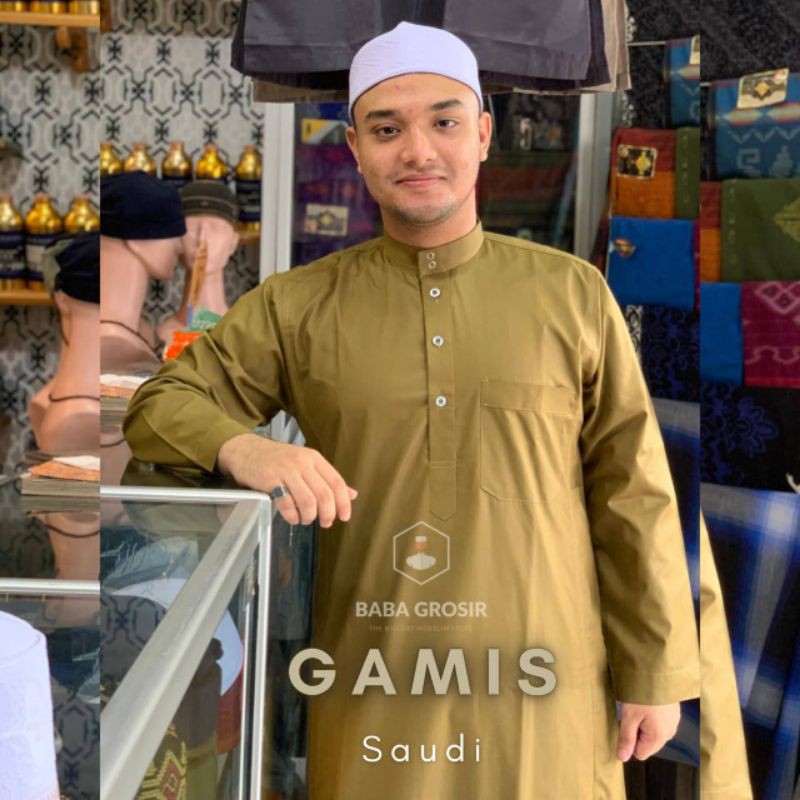 Gamis Premium Saudi Babagaf Jubah Pria Dewasa Fashion Muslim Model Haramain