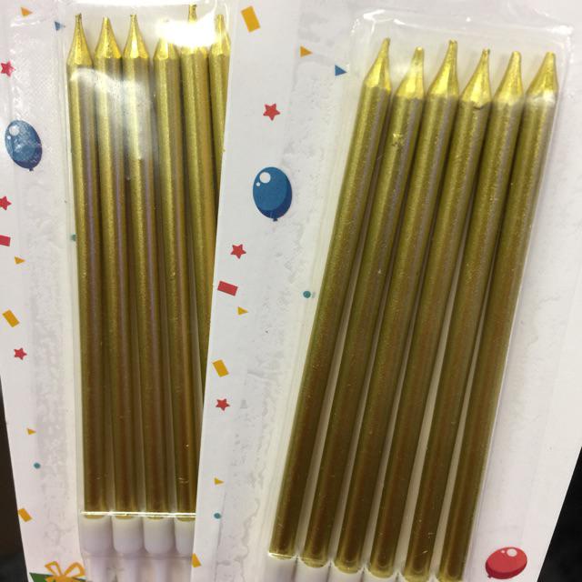 Lilin Ulang Tahun Gold Panjang / Lilin Lidi Gold 6 In 1