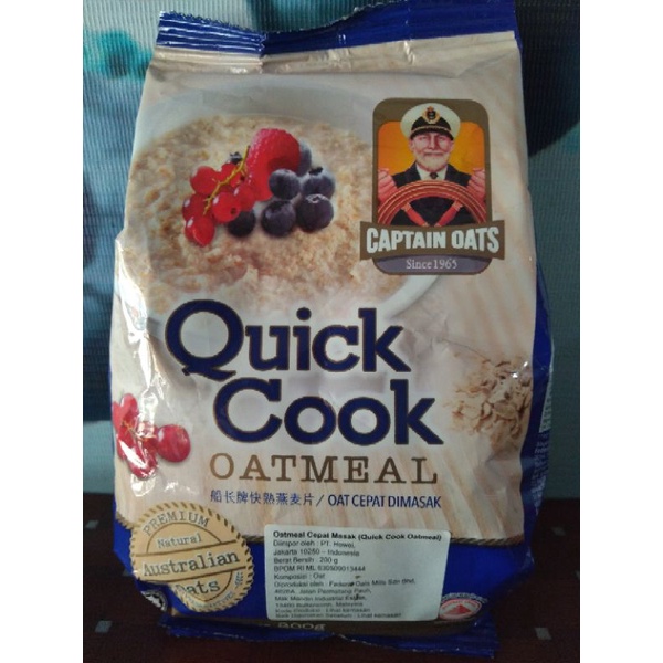 

Captain Oats Quick Cook Oatmeal murah enak packing ori 200g