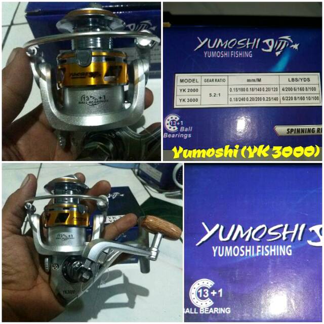 Reel YUMOSHI 2000 3000 4000 7000(13+1 Ball Bearings) HARGA PROMO