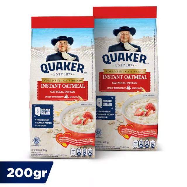 

Quaker oats twin pack ukuran 200g