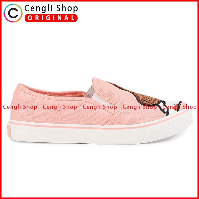 SEPATU SLIP ON WANITA HUSH PUPPIES ORIGINAL CASUAL BRANDED PINK HW17