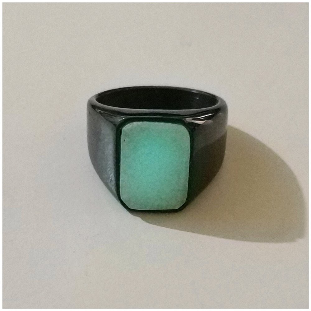 CINCIN BATU AKIK NATURAL POSFOR MINIMALIS TITANIUM HITAM OCTAGON