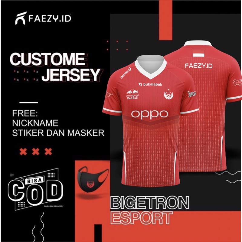 JERSEY BTR ESPORT TERBARU 2020/2021  FREE STIKER & MASKER, CUSTOM NAMA , LOGO, DLL