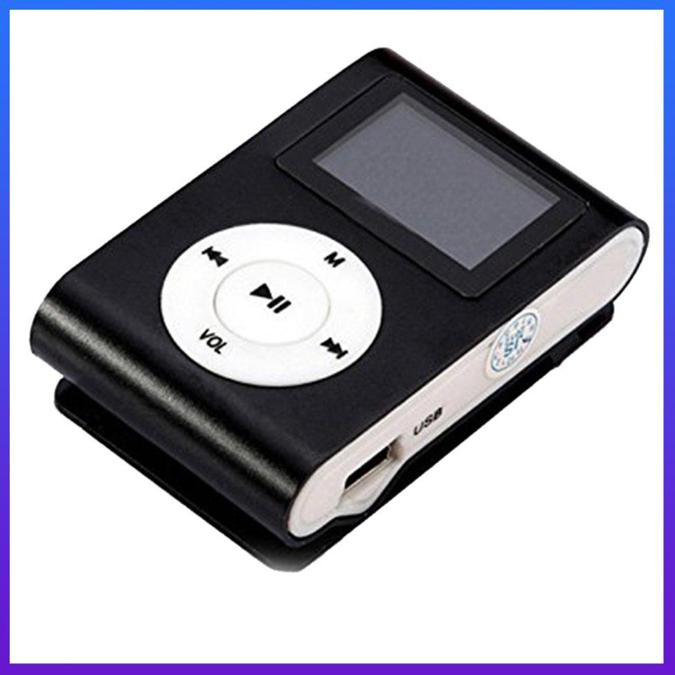 Clip de metal digital mini reproductor MP3 con pantalla LCD USB Soporte de tarjeta TF 2.0 Rosa roja 