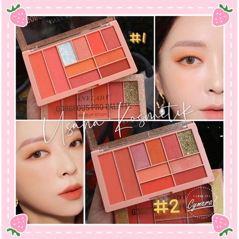 PROMO ECER!! EYESHASOW+HIGHLITHER ANYLADY PEACH/GORGEOUS EYESHADOW PALETTE 792 / 792b