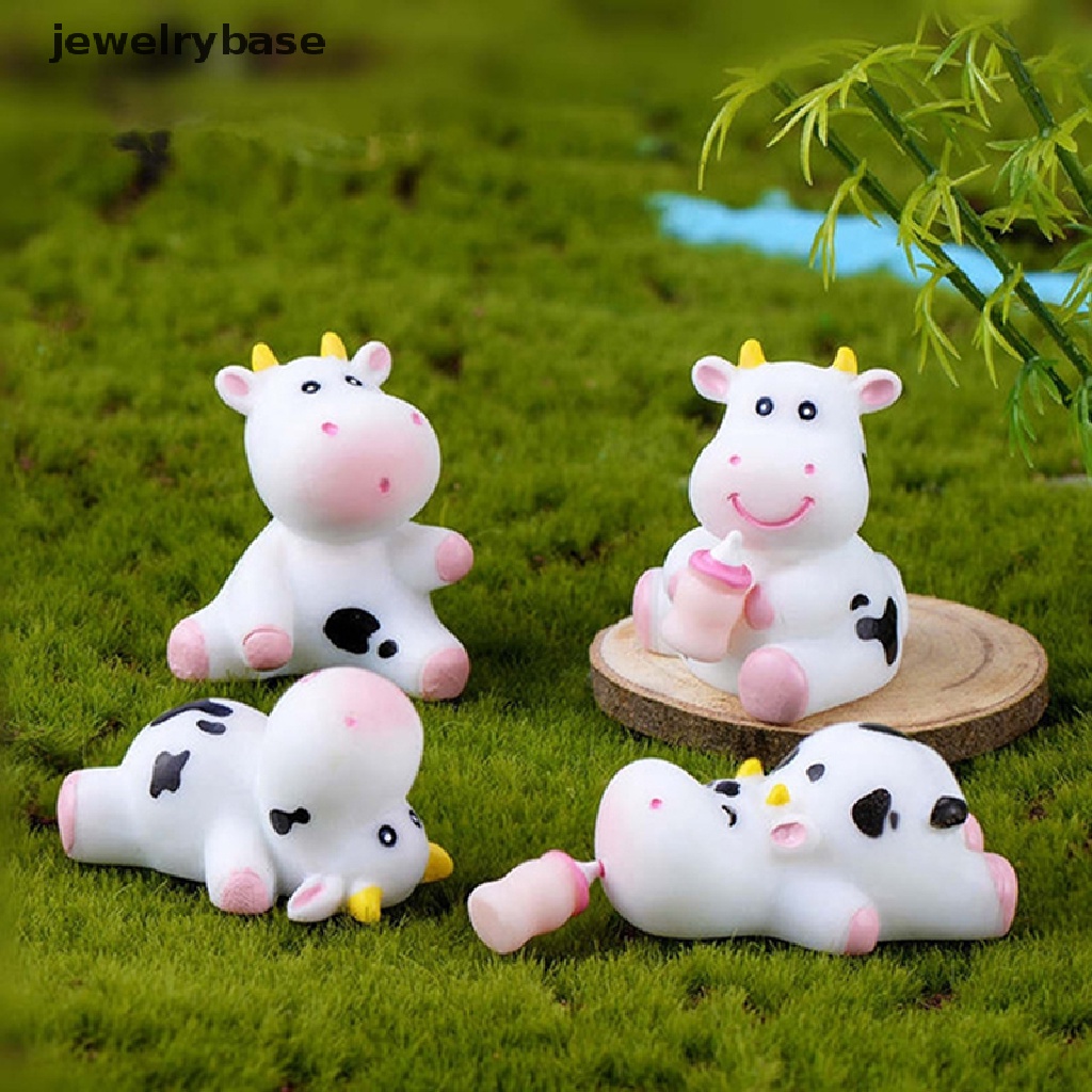 [Base] Mini Cow Animals Micro Garden Figurines Ornaments DIY Craft Home Dollhouse Decor Boutique