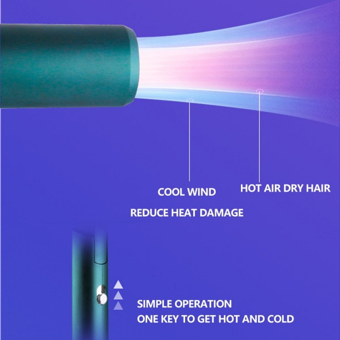 Kemei 9825 Original Kemey 9825 Alat Pengering Rambut Hair Dryer Travel 2 IN 1 Ringan Bisa di Lipat Angin Panas Dingin KM9825