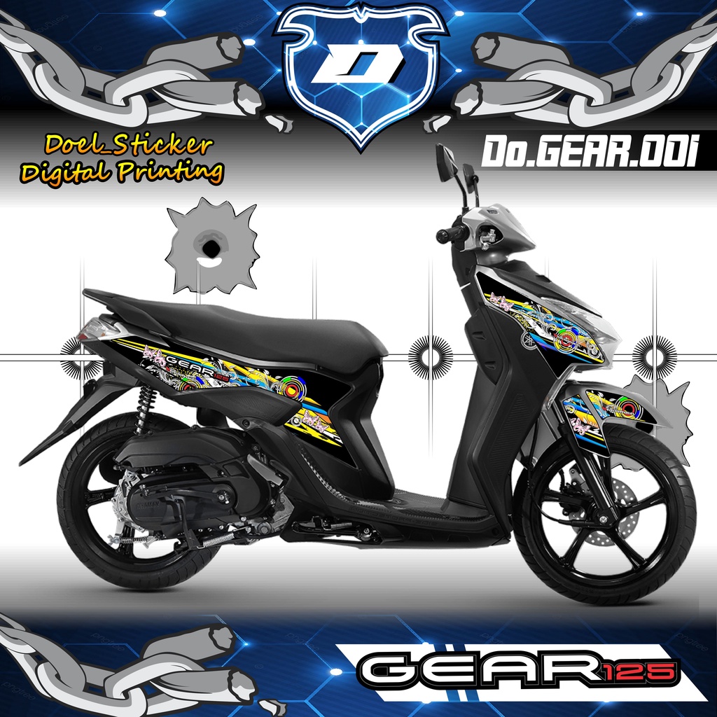 (COD) Striping Motor Variasi List Stiker Yamaha GEAR 125 Desain Terbaik 001 THAILOOK